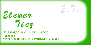 elemer ticz business card